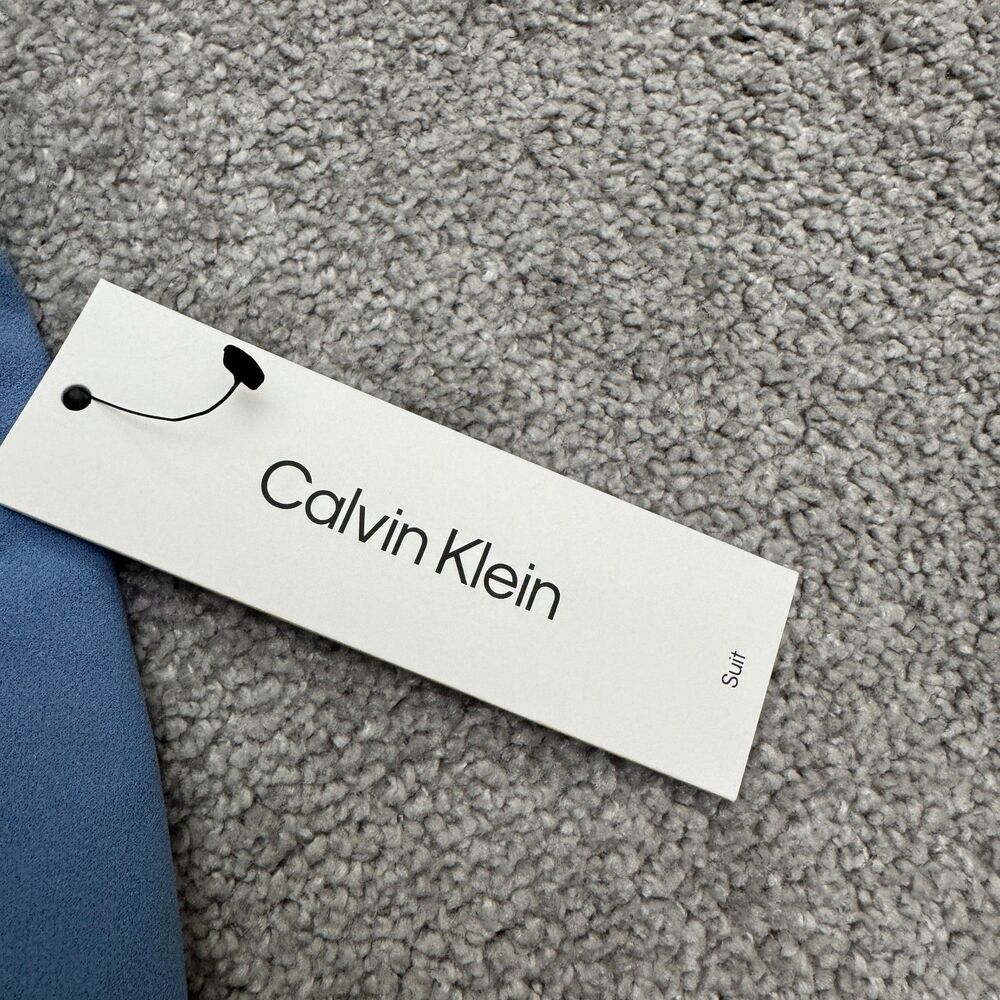 Calvin Klein Slim Leg Ankle Length Trouser Dress Pants Womens 14 Blue Infinite - Picture 8 of 16